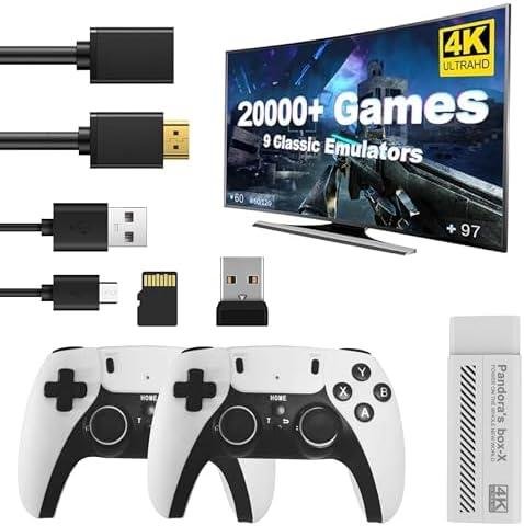 Ultimate Retro Gaming Experience: Wireless Game Stick with 20,000+ Games - 4K HDMI, 2 Controllers